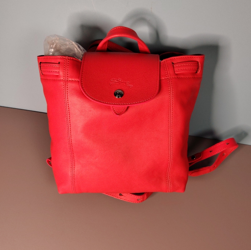 Longchamp Pink Leather Backpack - Picture 1 of 16